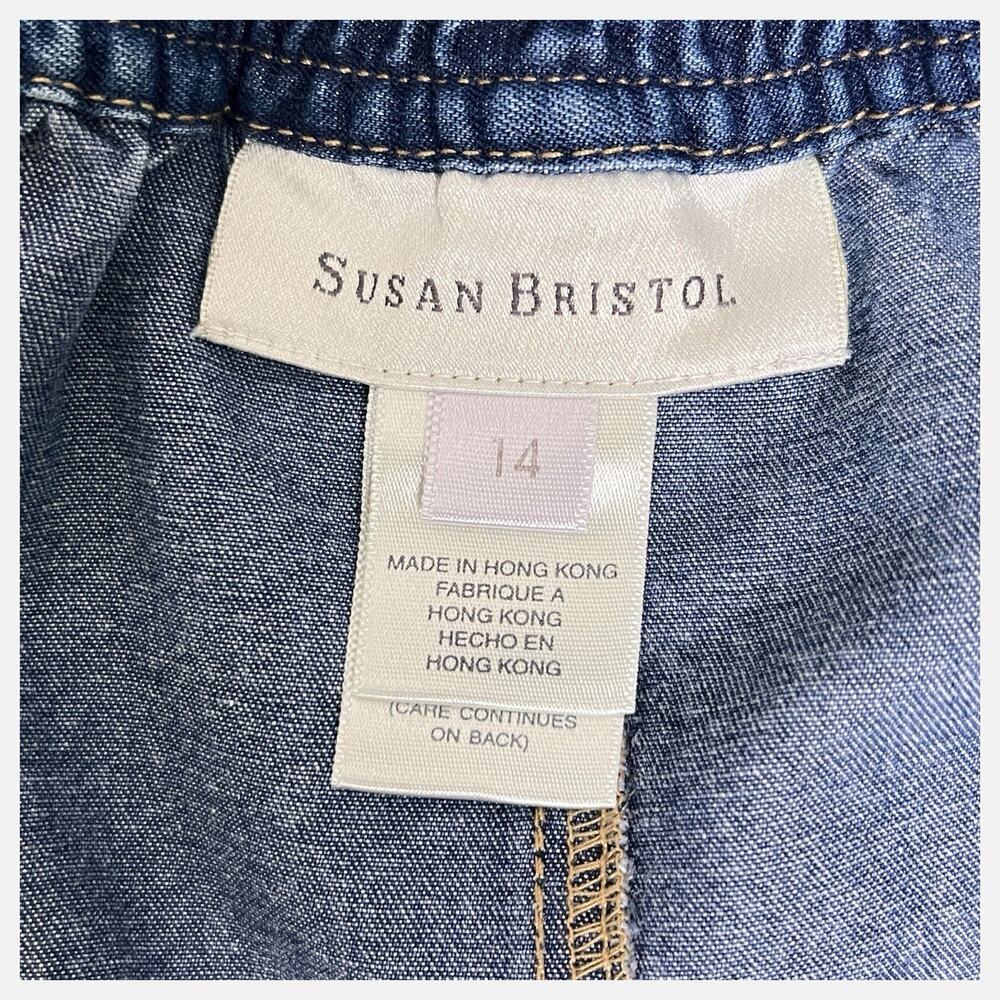 Susan Bristol Denim Skirt Size 14 Soft Straight Midi Long Cottagecore Vintage - Picture 3 of 13